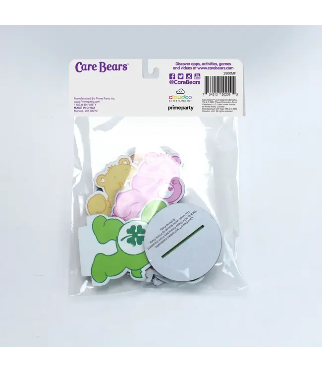 PRIME PARTY Care Bears Mini Wooden Figures - 5 Count