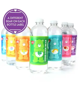 PRIME PARTY Care Bears Bottle Labels - 16 Count