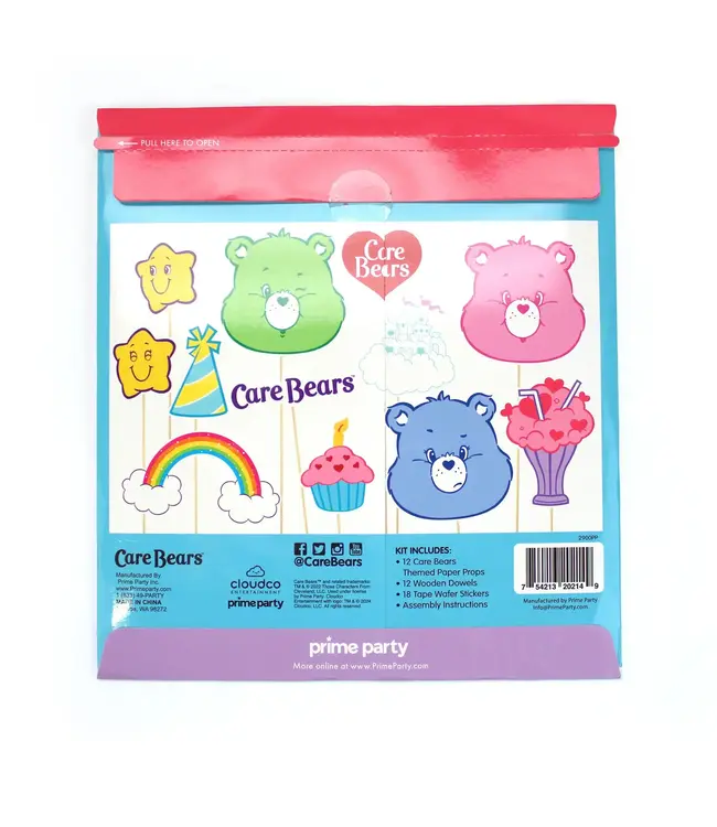 PRIME PARTY Care Bears Photo Booth Props - 12 Count