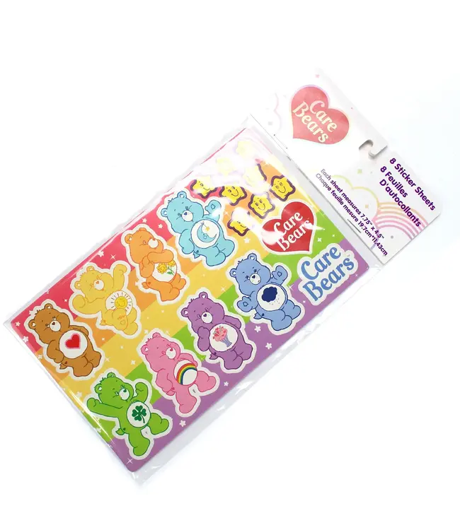 PRIME PARTY Care Bears Stickers - 8 Sheets