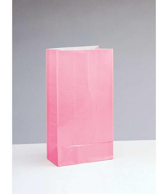 UNIQUE INDUSTRIES INC Pastel Pink Paper Bags - 12 Count