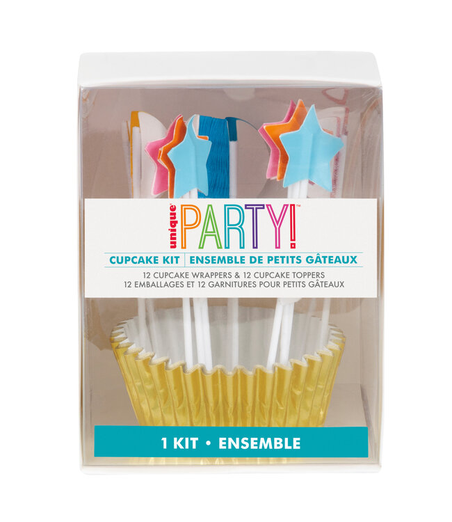 UNIQUE INDUSTRIES INC Cupcake Kit Stars & Balls - 12 Count
