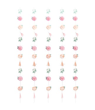 UNIQUE INDUSTRIES INC Flower Garland Backdrop Golden Garden Party - 5 Count