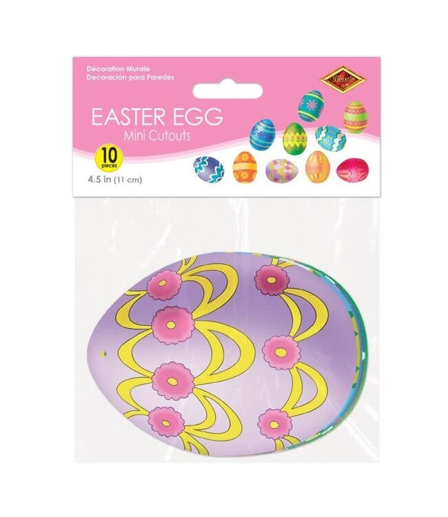 BEISTLE Easter Eggs Mini Cutouts - 10 Count