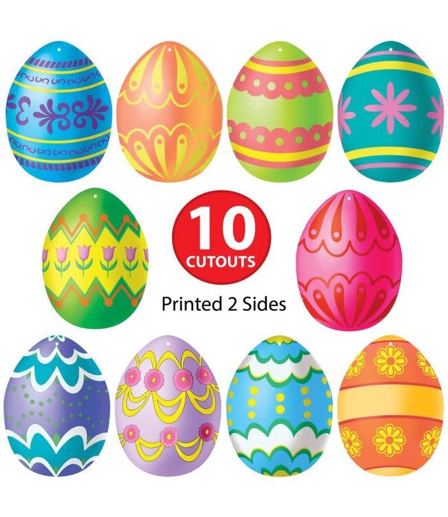 BEISTLE Easter Eggs Mini Cutouts - 10 Count