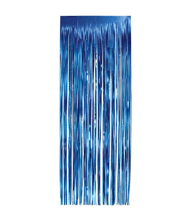 LOFTUS INTERNATIONAL Blue Foil Fringe Door Curtain - 3ft X 8ft