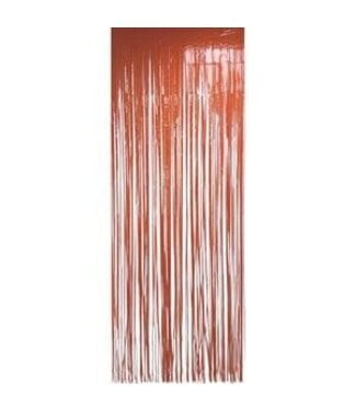 LOFTUS INTERNATIONAL Orange Foil Fringe Door Curtain - 3ft X 8ft