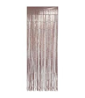 LOFTUS INTERNATIONAL Rose Gold Matte Foil Fringe Door Curtain - 3ft X 8ft