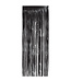 LOFTUS INTERNATIONAL Black Foil Fringe Door Curtain - 3ft X 8ft
