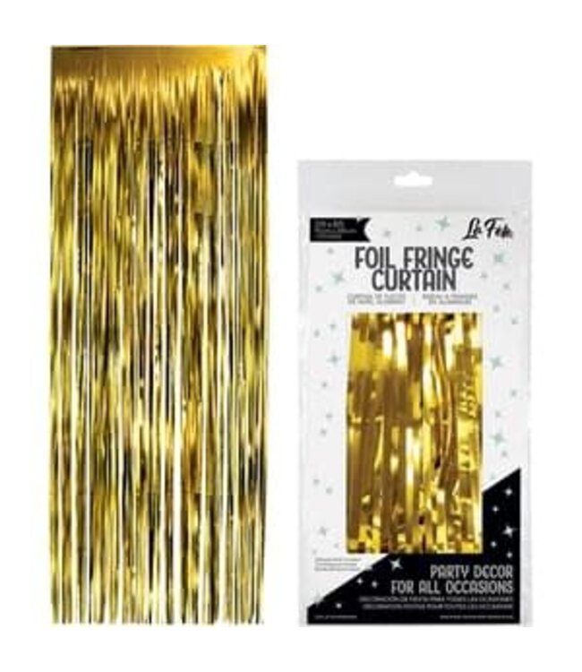 LOFTUS INTERNATIONAL Gold Foil Fringe Door Curtain - 3ft X 8ft