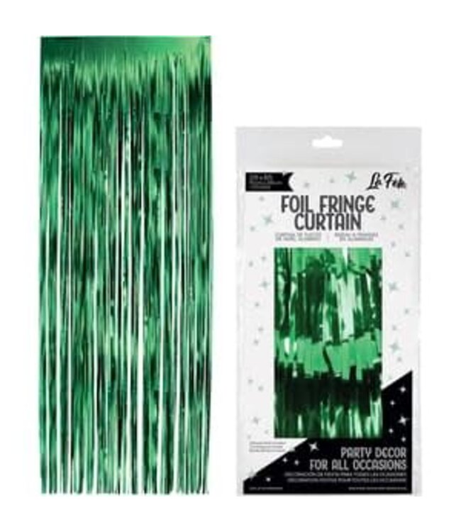 LOFTUS INTERNATIONAL Green Foil Fringe Door Curtain - 3ft X 8ft