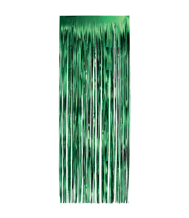 LOFTUS INTERNATIONAL Green Foil Fringe Door Curtain - 3ft X 8ft
