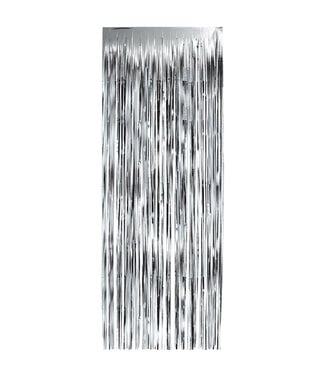 LOFTUS INTERNATIONAL Silver Foil Fringe Door Curtain - 3ft X 8ft