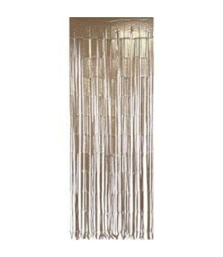 LOFTUS INTERNATIONAL Gold Matte Foil Fringe Door Curtain - 3ft X 8ft