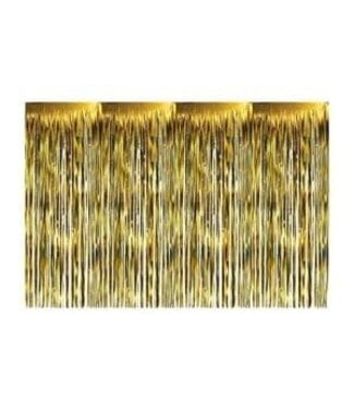 LOFTUS INTERNATIONAL Gold Jumbo Foil Fringe Door Curtain - 12ft X 8ft