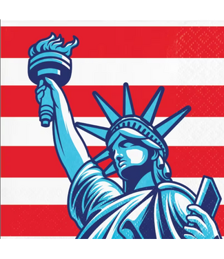 Creative Converting Lady Liberty Beverage Napkins - 16 Count