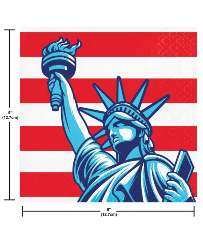 Creative Converting Lady Liberty Beverage Napkins - 16 Count