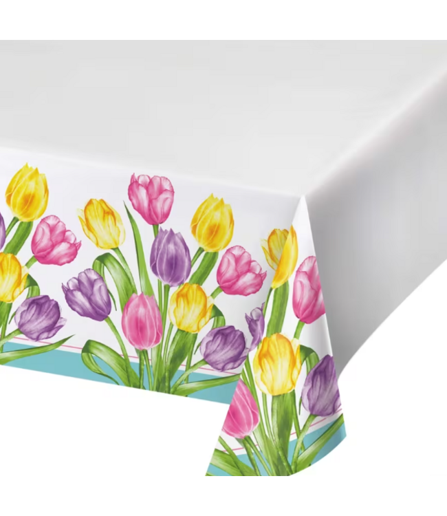 Creative Converting TABLE COVER TRENDY TULIPS