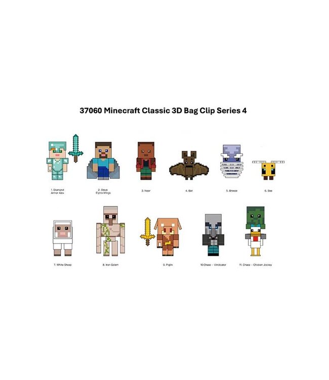 MONOGRAM INTERNATIONAL MINECRAFT 3D BAG CLIP SERIES 4