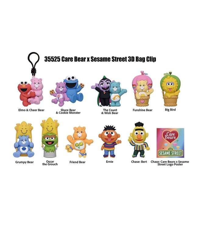 MONOGRAM INTERNATIONAL CARE BEAR W/ SESAME STREET 3D BAG CLIP SERIES 1
