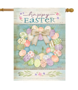 BRIARWOOD LANE PASTEL EASTER WREATH HOUSE FLAG