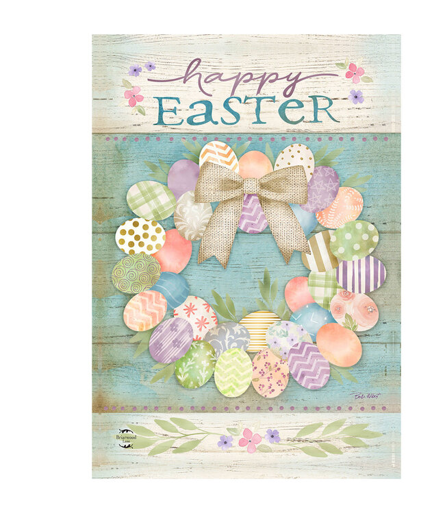 BRIARWOOD LANE PASTEL EASTER WREATH HOUSE FLAG
