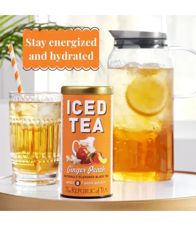 THE REPUBLIC OF TEA Ginger Peach Black Large Iced Tea Pouches