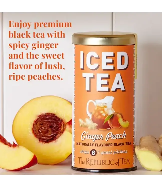 THE REPUBLIC OF TEA Ginger Peach Black Large Iced Tea Pouches