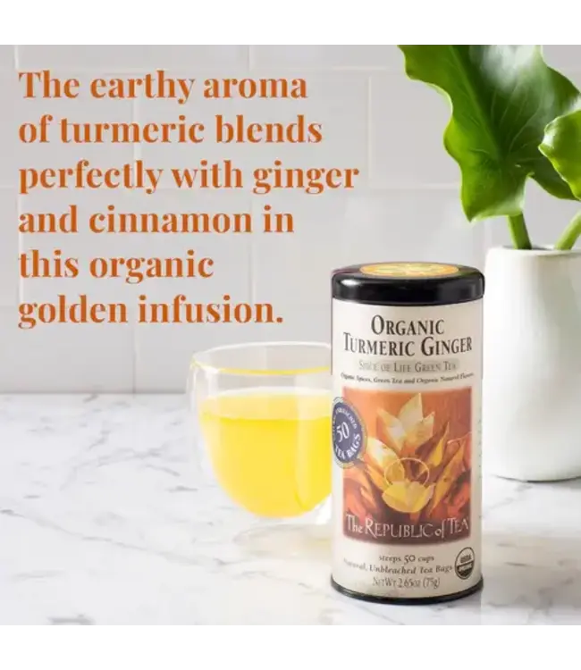 THE REPUBLIC OF TEA Organic Turmeric Ginger Green Tea Bags