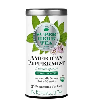 THE REPUBLIC OF TEA Organic American Peppermint SuperHerb® Herbs Of Origin Tea Bags