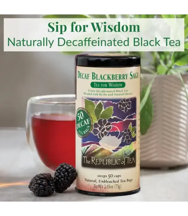 THE REPUBLIC OF TEA Decaf Blackberry Sage Black Tea Bags