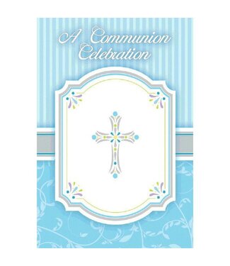 Amscan A Communion Celebration Invitation Blue - 20 Count