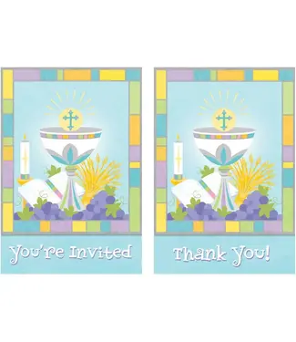 Amscan Joyous Communion 10 Each Invitations & Thank You