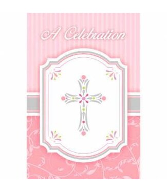 Amscan Pink Blessings Invitations - 20 Count