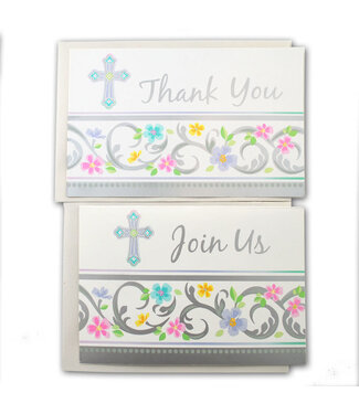 Amscan 'Blessed Day' 8 each Invitations and Thank You Cards