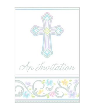 Amscan Blessed Day Religious Invitations - 8 Count