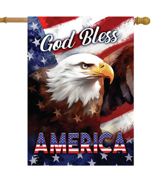 BRIARWOOD LANE God Bless America Eagle Patriotic House Flag