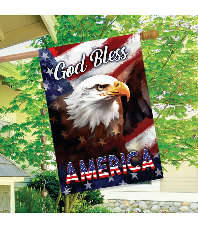 BRIARWOOD LANE God Bless America Eagle Patriotic House Flag