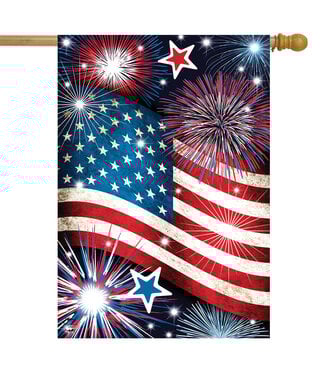 BRIARWOOD LANE Stars and Stripes Patriotic House Flag