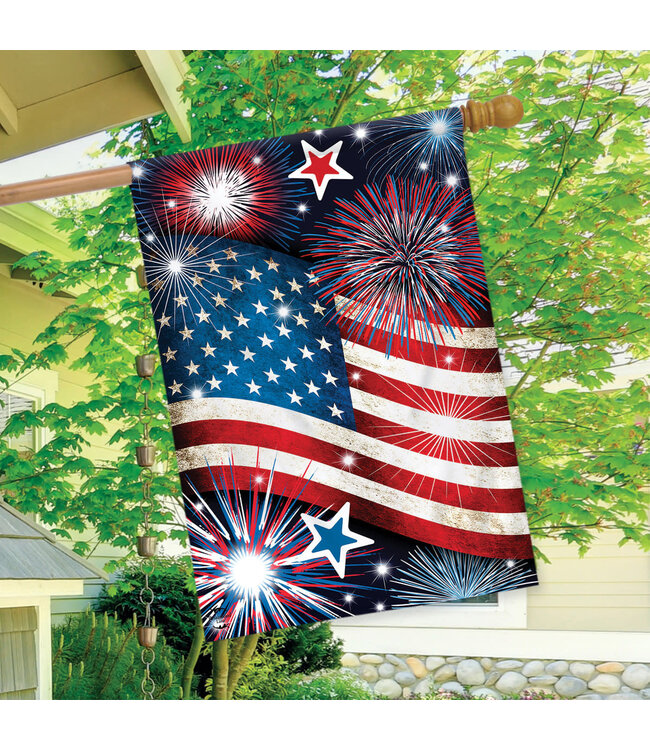 BRIARWOOD LANE Stars and Stripes Patriotic House Flag