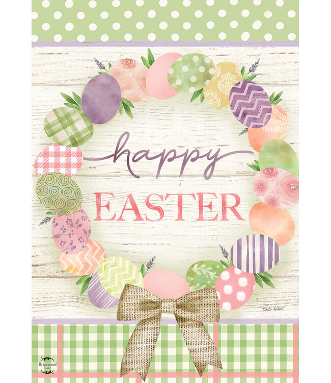 BRIARWOOD LANE Easter Egg Wreath Holiday Garden Flag