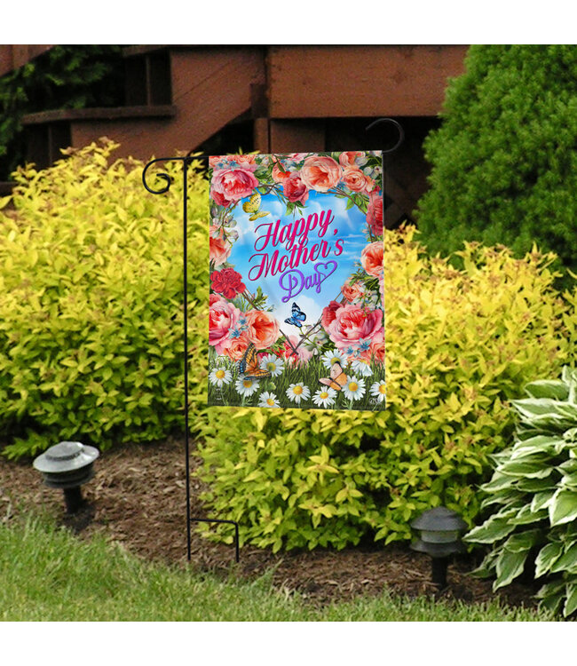 BRIARWOOD LANE Mother's Day Floral Heart Garden Flag