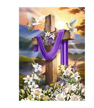 BRIARWOOD LANE Easter Sunrise Cross Garden Flag