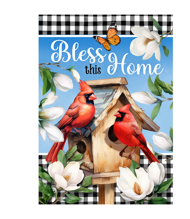 BRIARWOOD LANE Bless This Home Cardinal Garden Flag