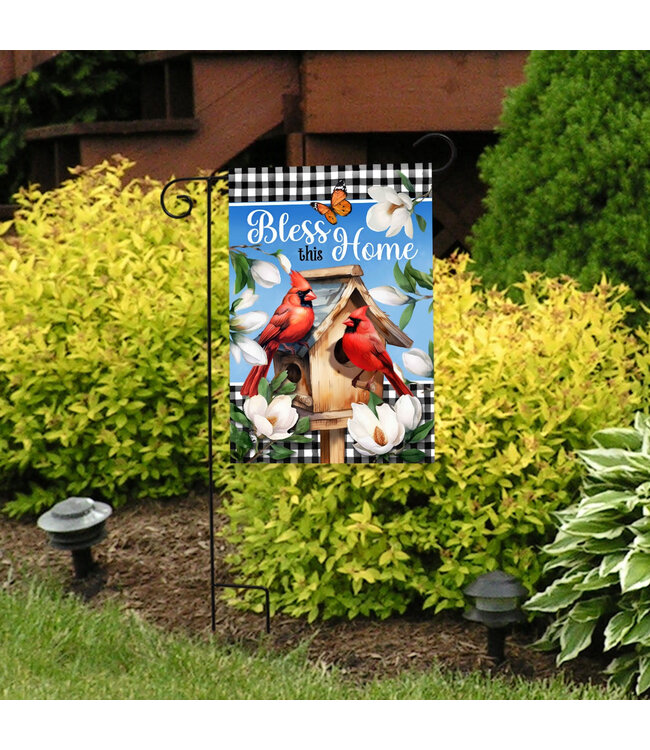BRIARWOOD LANE Bless This Home Cardinal Garden Flag