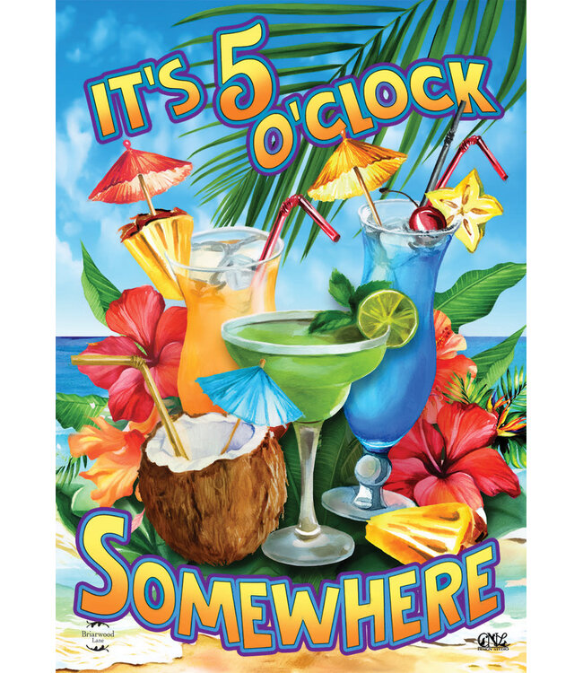 BRIARWOOD LANE 5 O'Clock Cocktails Summer Garden Flag