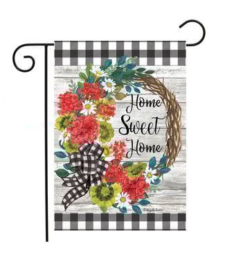 BRIARWOOD LANE Geranium Wreath Summer Garden Flag