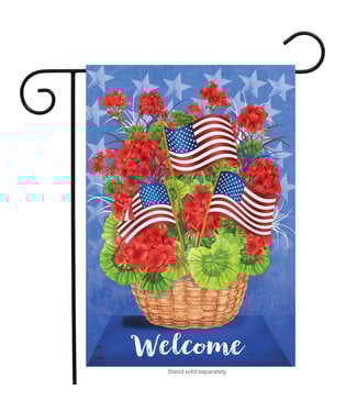 BRIARWOOD LANE Patriotic Basket Summer Garden Flag