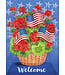 BRIARWOOD LANE Patriotic Basket Summer Garden Flag