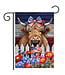 BRIARWOOD LANE Patriotic Highland Cow Garden Flag
